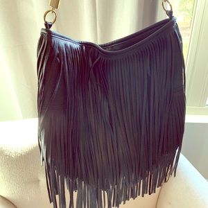Black fringe purse H&M